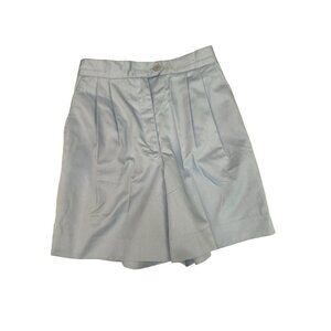 Vintage Laura Gayle Brand High Waisted Light Blue Pleated Trouser Shorts Size 8
